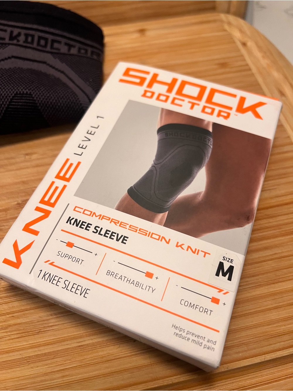 Gray Compression Knee Sleeve - Medium